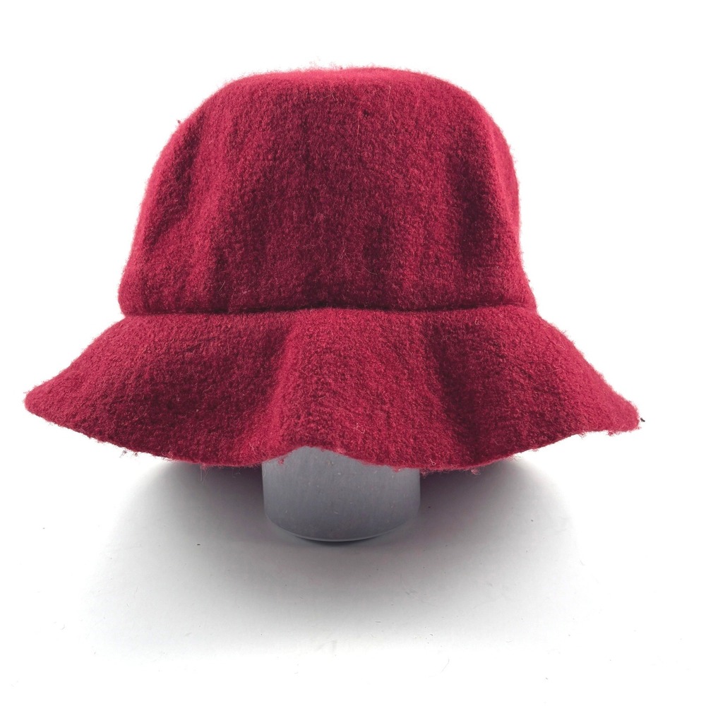 Betmar Bucket Hat Women OS Red 100% Wool Boiled Winter Cloche Winter Warm Cozy